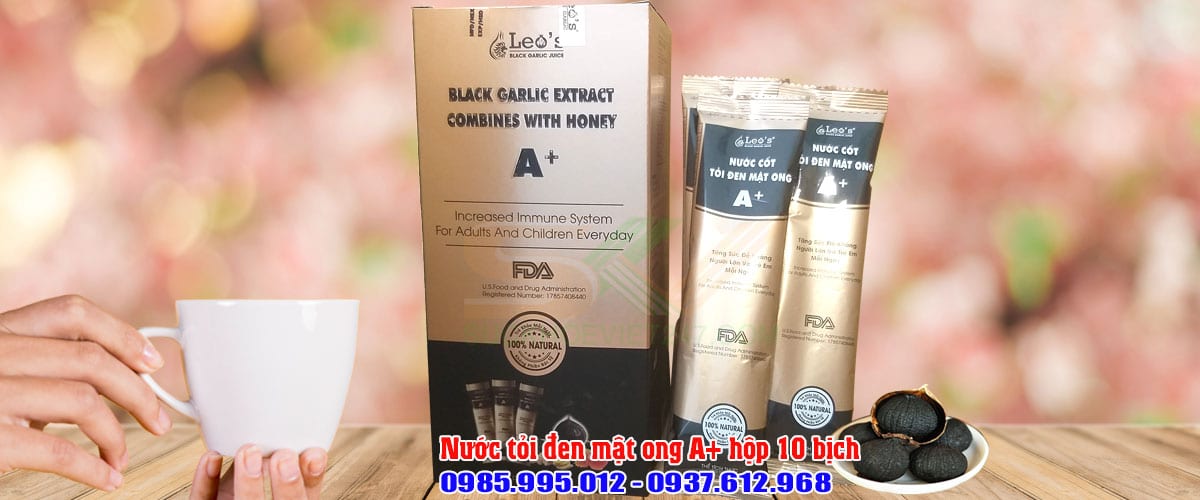 Nước cốt tỏi đen mật ong A+ hộp 10 bịch