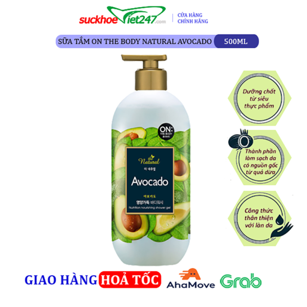 Sữa tắm On The Body Natural Avocado 500g
