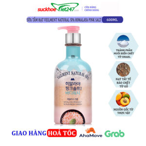Sữa tắm OTB hạt Veilment Natural Spa Himalaya Pink Salt 600g